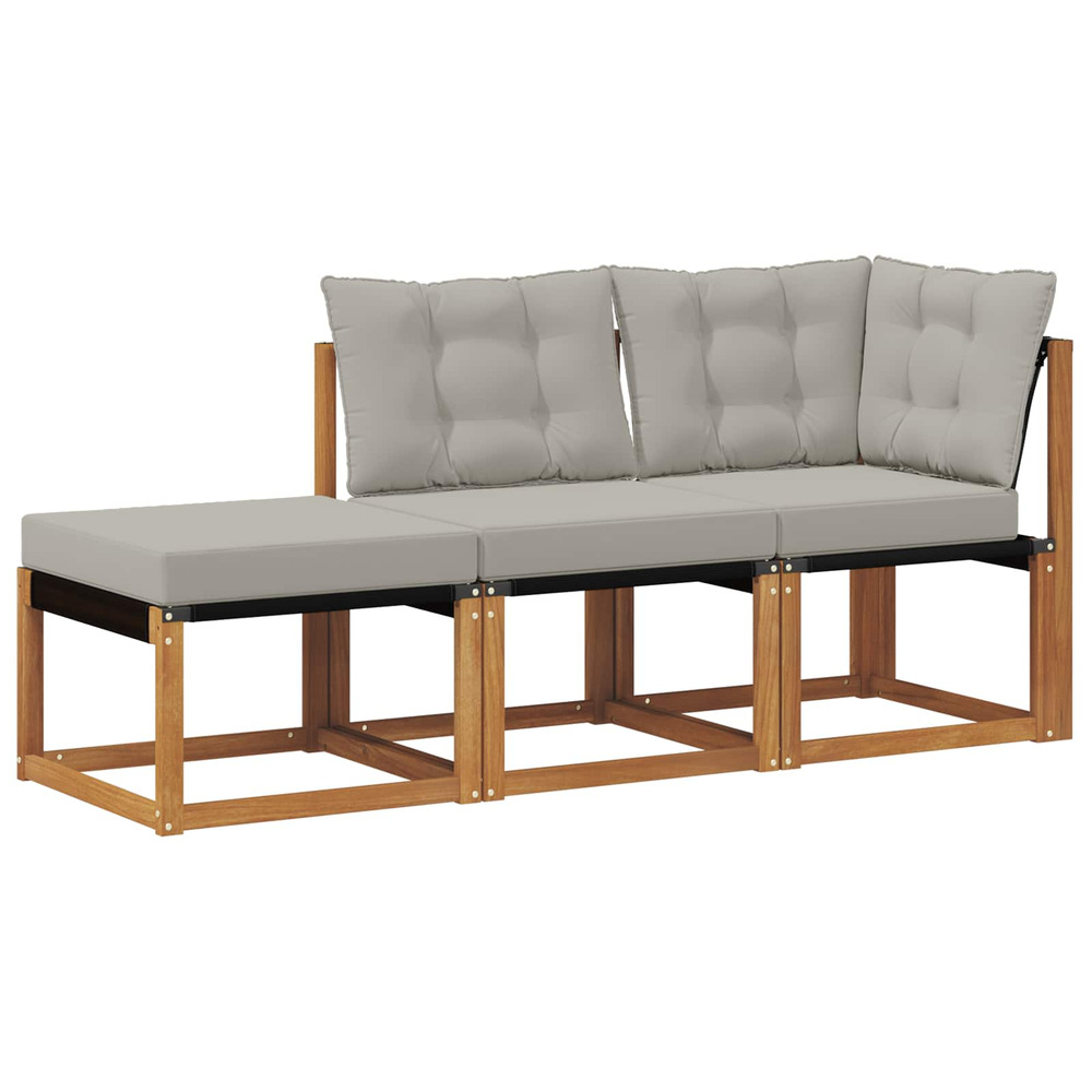 Canapés modulaires d'extérieur 3 pièce gris naturel et clair