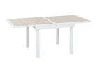 Table de jardin extensible "piazza" lin & blanc 8 places en aluminium traité en epoxy