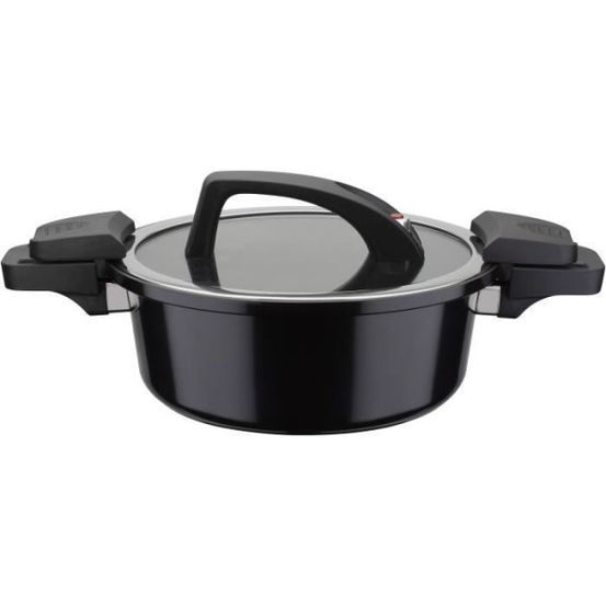 Cuiseur basse pression - - 24 cm - 4 l - aluminium forgé - induction - noir