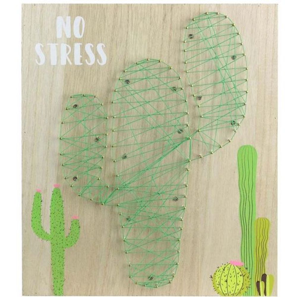 Cactus lumineux sur chassis en bois no stress 35 cm