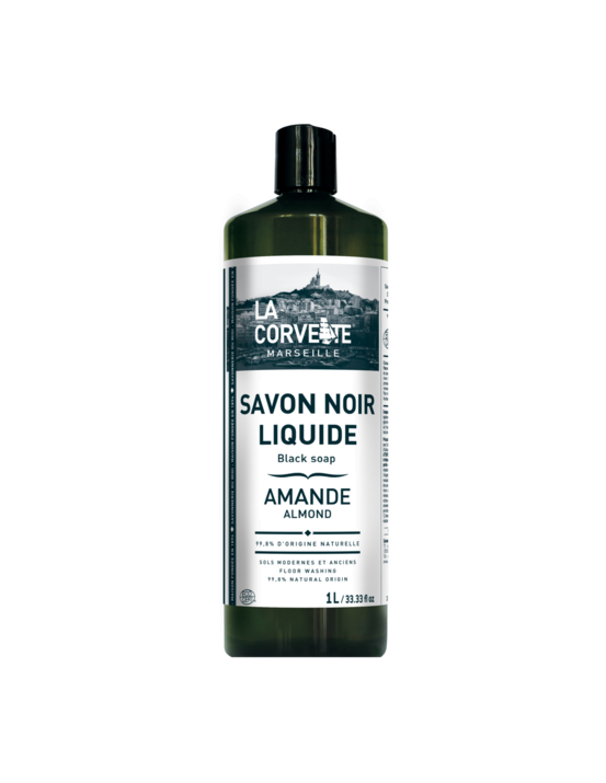 Savon noir 1l huile de lin amande - la corvette