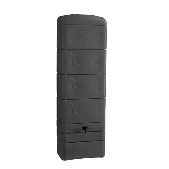 Récupérateur à eau déco 300l anthracite - couvercle, robinet, fixation et kit chéneau