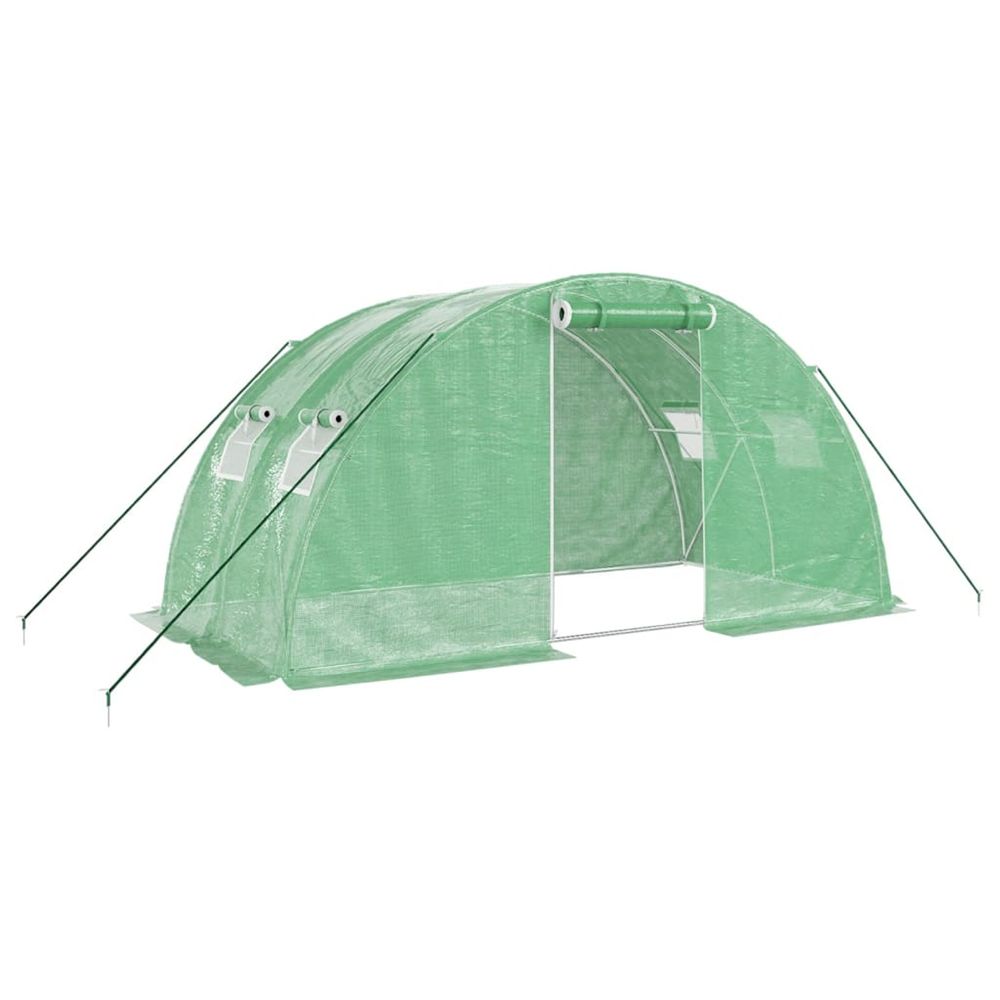 Serre avec cadre en acier vert 8 m² 4x2x2 m