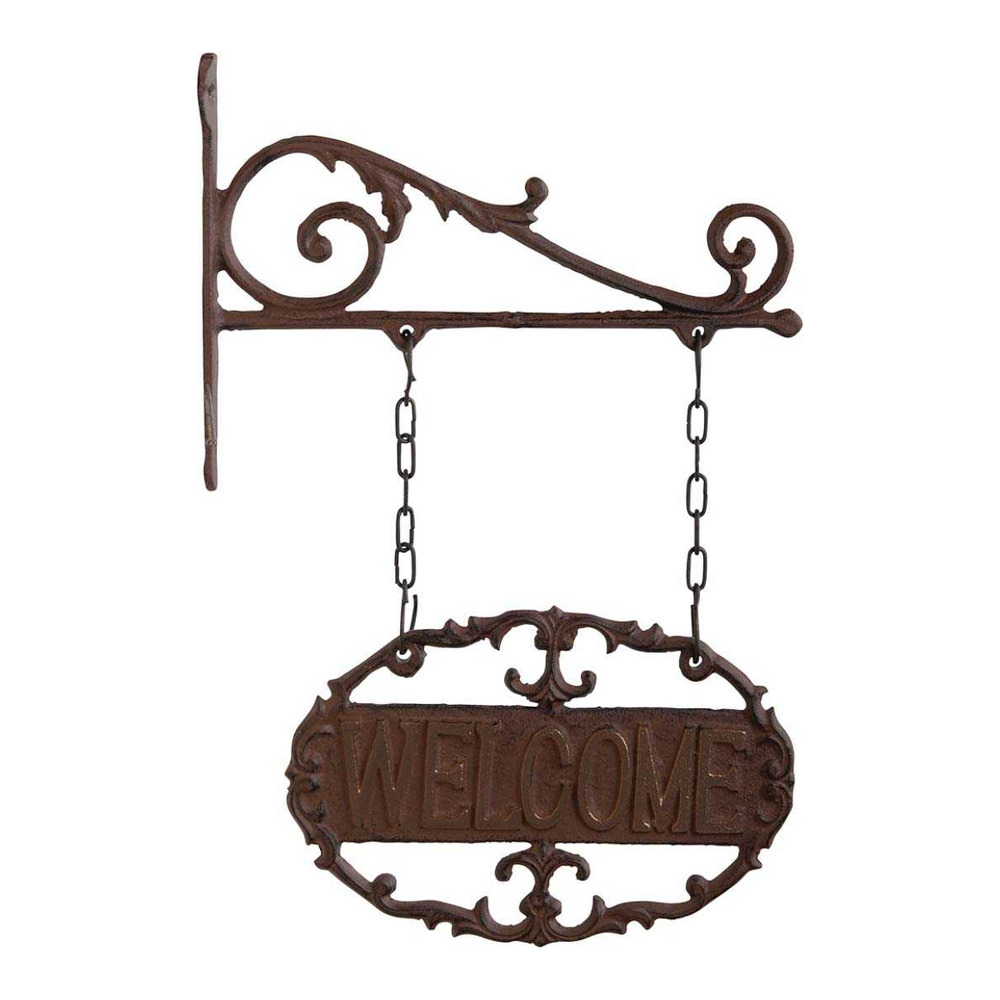 Pancarte murale en fonte bienvenue