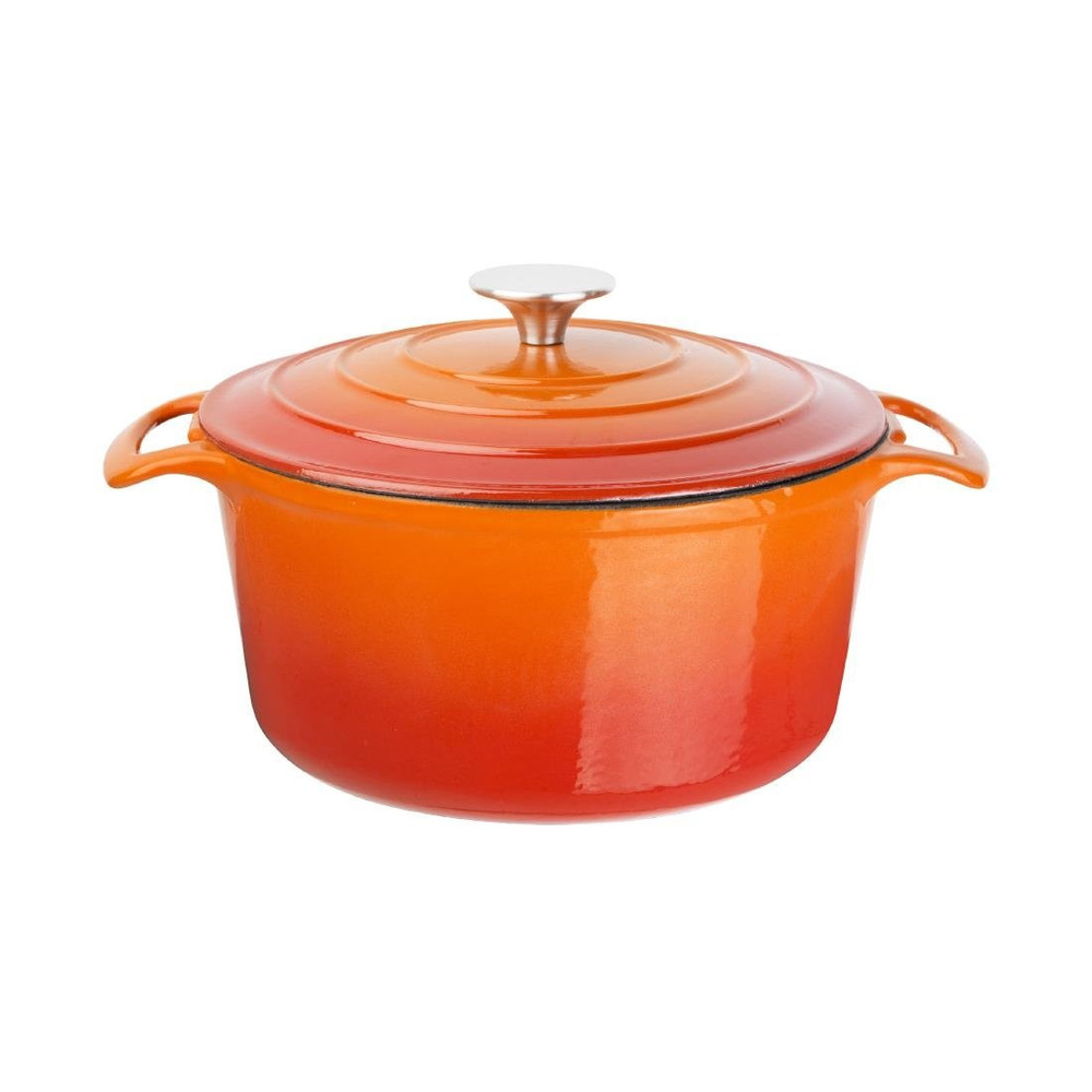 Grande cocotte en fonte ronde orange vogue 4 l