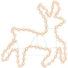 Figure de renne de noël avec 72 led blanc chaud 57x55x4,5 cm