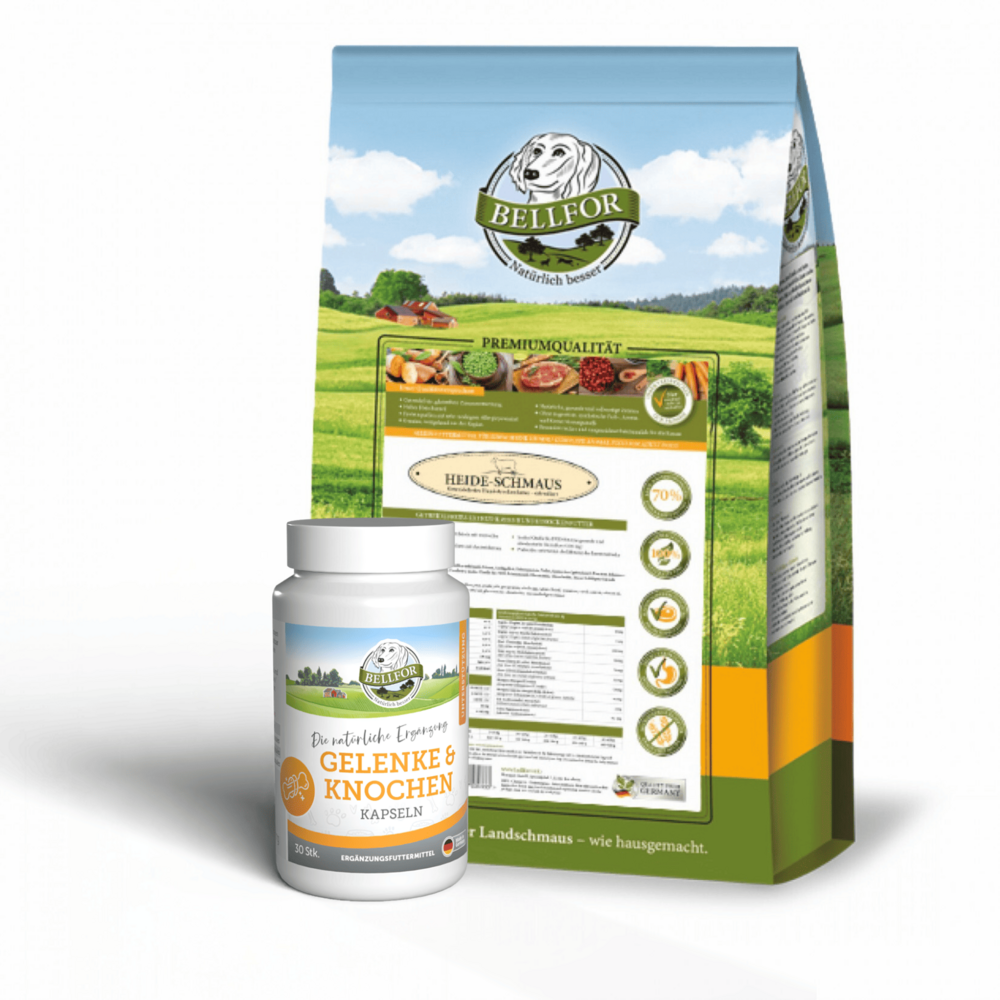 Kit d'alimentation pour chiens de races moyennes avec articulations et os en capsules