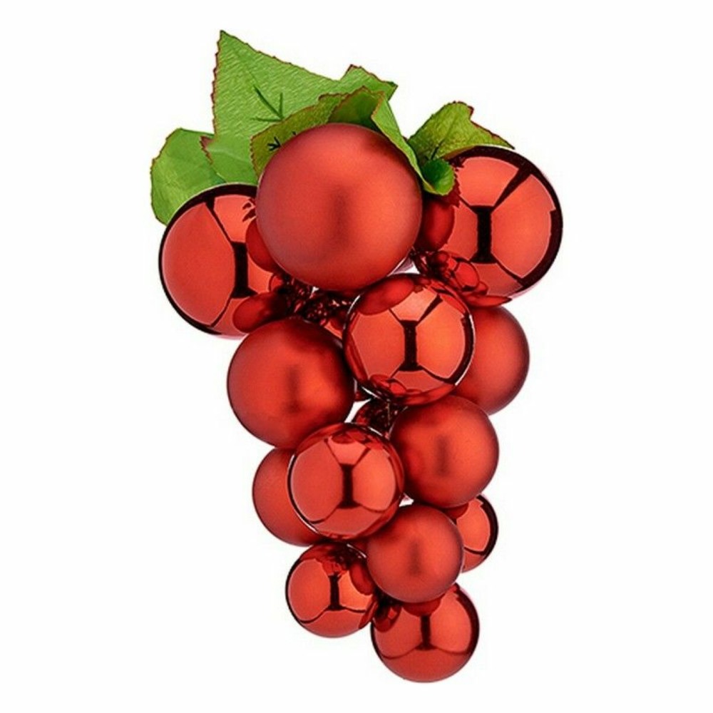 Boules de noël grand raisins rouge plastique