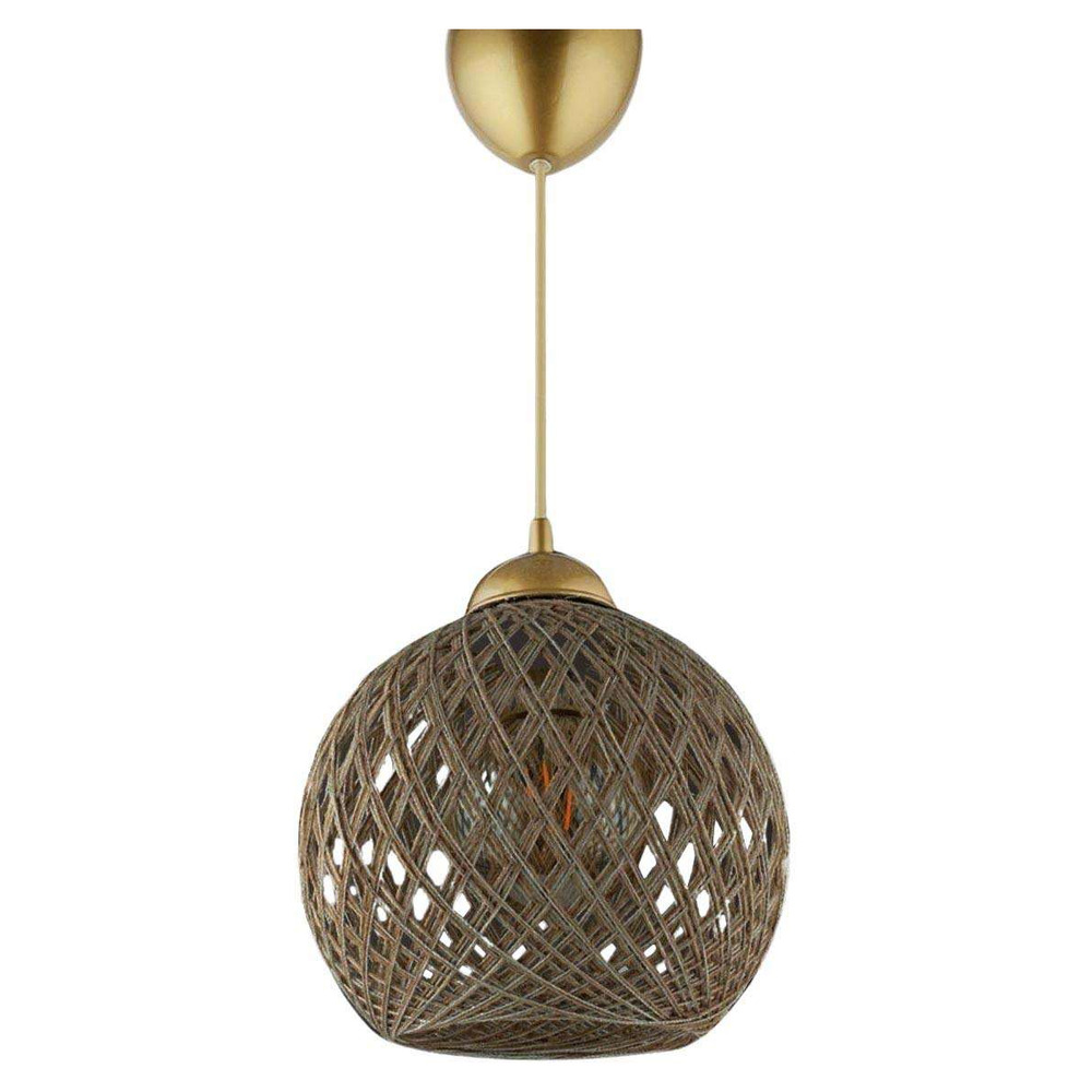 Suspension en plastique et coton chandelier argenté