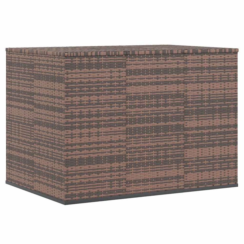 Boîte à coussins de jardin résine tressée 145x100x103 cm marron