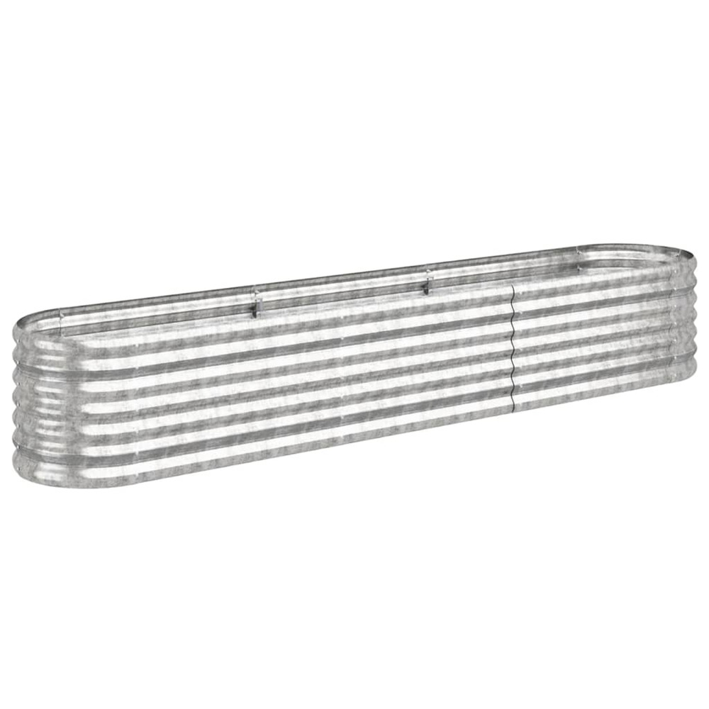 Lit surélevé de jardin acier galvanisé argenté