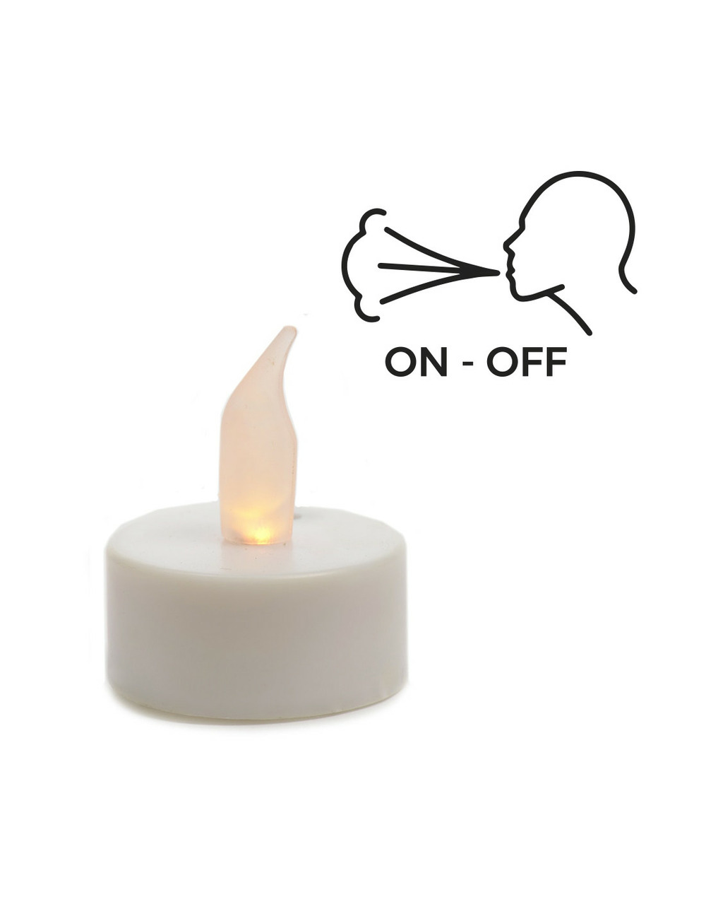 Bougie led fonction soufflage on-off ø3,7cm