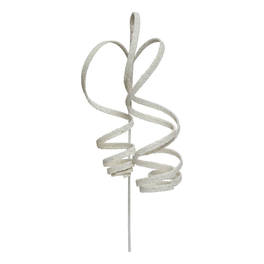Branche décorative tourbillons blancs h. 55 cm