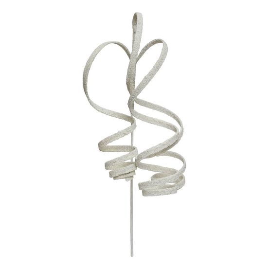 Branche décorative tourbillons blancs h. 55 cm