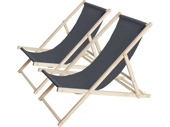 Lot de 2 transats en bois