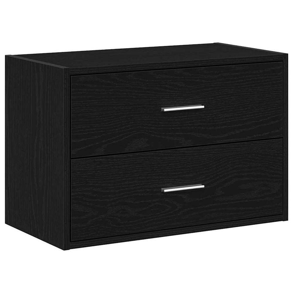 Armoire avec 2 tiroirs chêne noir 60x31x40 cm bois d'ingénierie