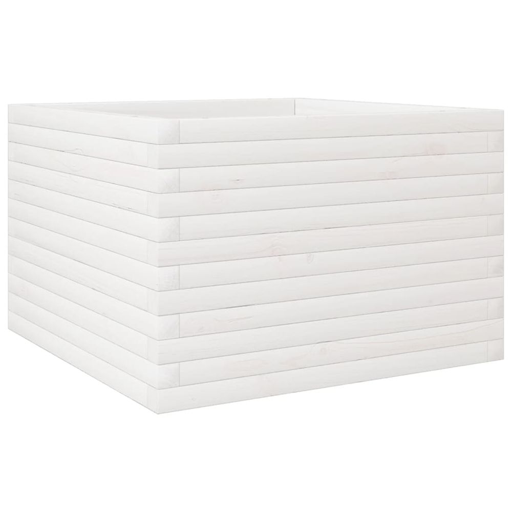 Jardinière d'extérieur blanc 70x70x45,5 cm bois de pin massif