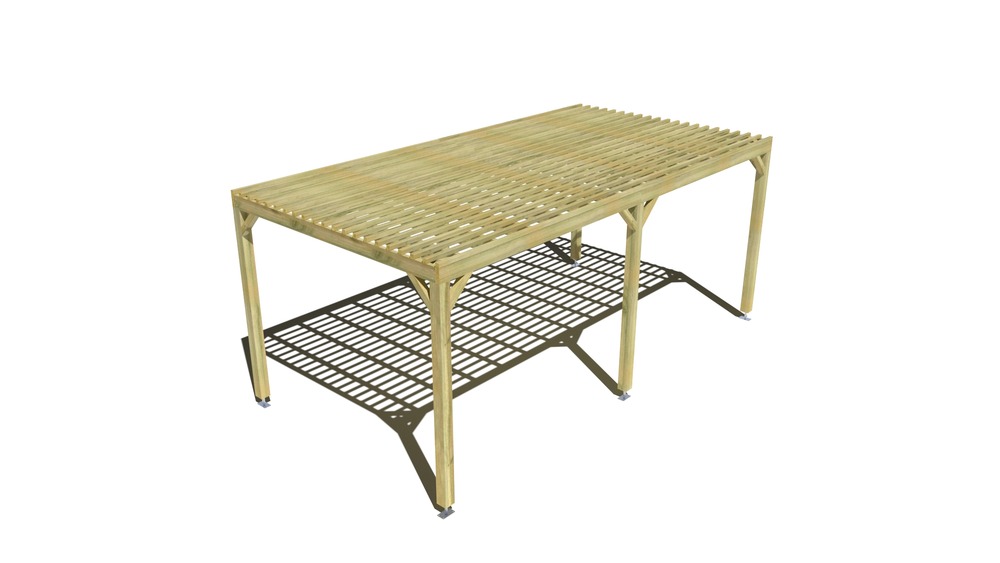 Pergola bois • 6m x 3m • indépendante • sens profondeur • lattage bois • livraison comprise