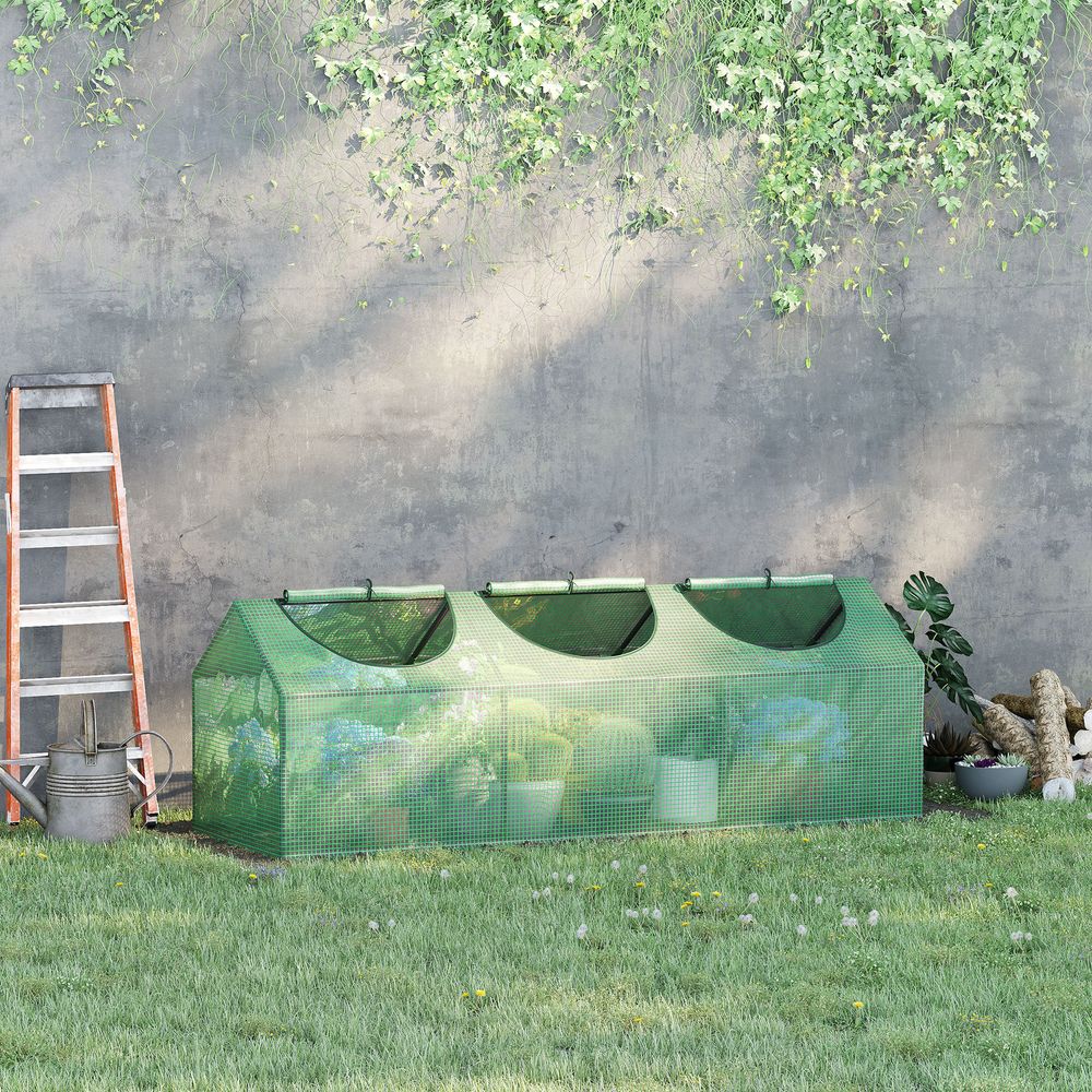 Mini serre de jardin pe acier 180 x 60 x 60 cm vert foncé balcon potager protection - comfortxl outdoor living