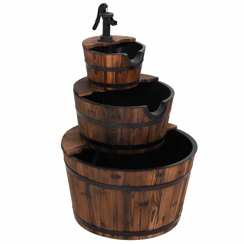 Fontaine à eau avec pompe 60x60x94 cm bois de sapin massif
