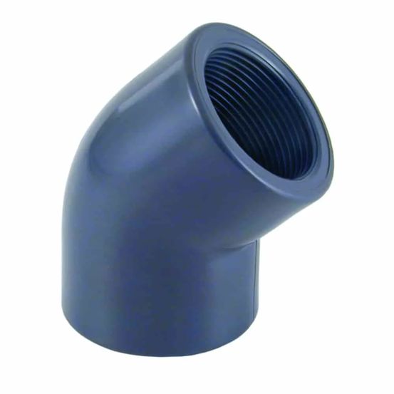 Coude pvc 45° fileté 2 pouces pn10 - raccordement fiable