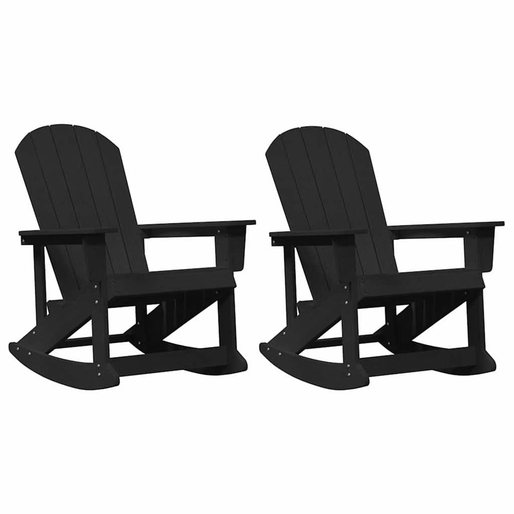Chaises berçantes adirondack 2 pc 2 place noir hdpe