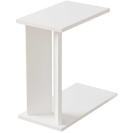 Table d'appoint en aggloméré lun blanc