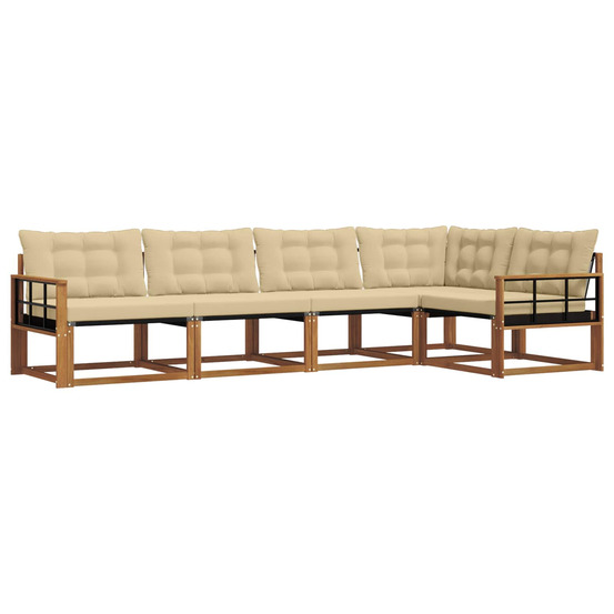 Ensemble de canapés d'extérieur 5 pcs naturel et beige