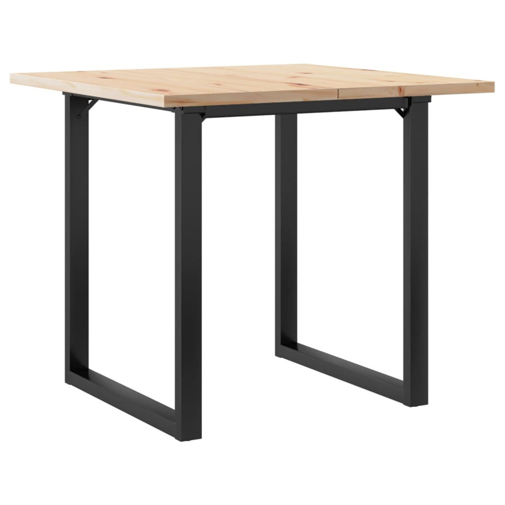 Table à manger cadre en o 80x80x75,5cm bois de pin massif acier