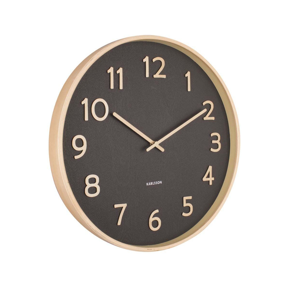 Horloge ronde en bois pure 40 cm noir