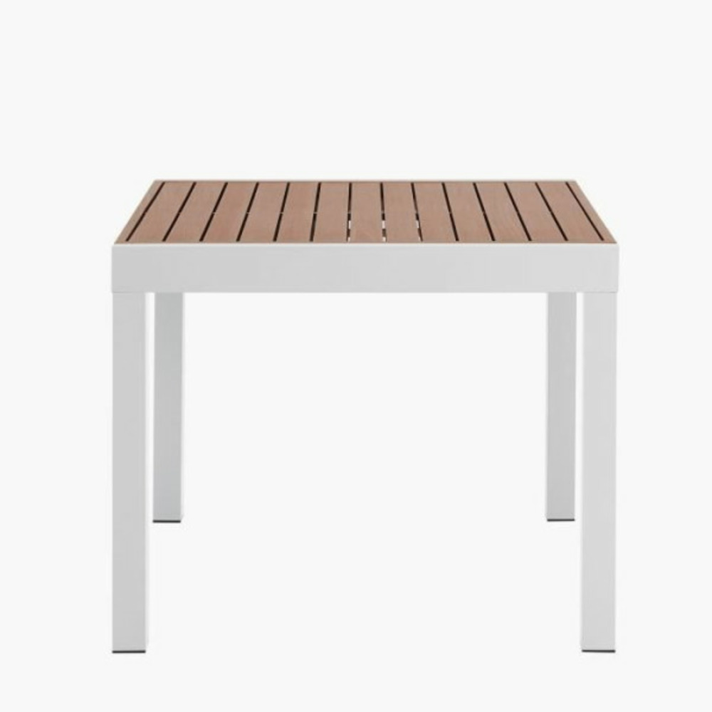 Table de jardin extensible - rectangulaire - aspect bois - aluminium - 8 personnes -