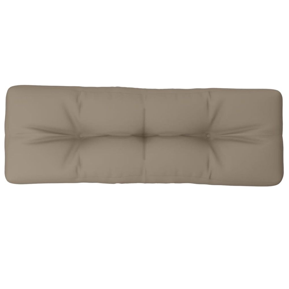 Coussin de palette taupe 120x40x12 cm tissu