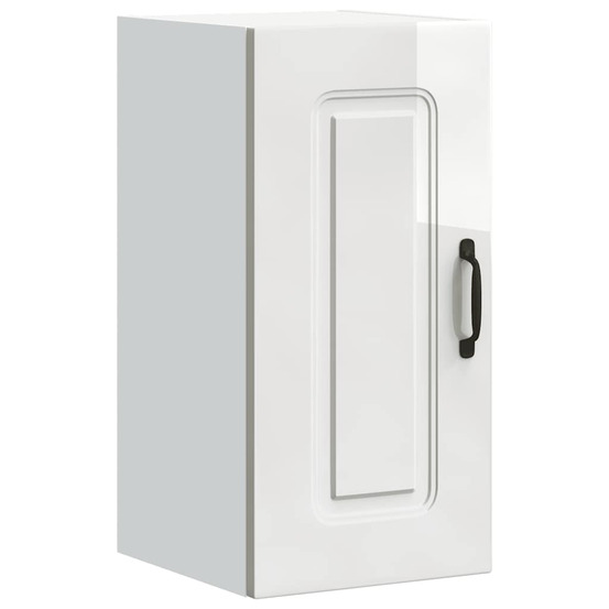 Armoire murale de cuisine kalmar blanc brillant bois ingénierie