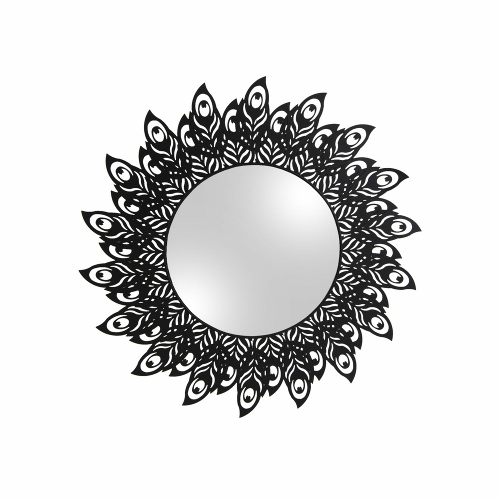 Miroir en métal filaire plume - diam. 60 cm