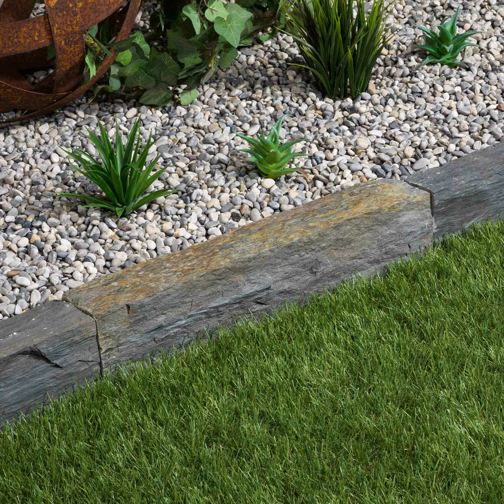 Bordure de jardin schiste 50x3-7x3-7 cm (à l'unité) - ro'ma nature