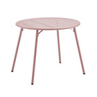 Table de jardin ronde - rose - métal - d 90 x 73 cm