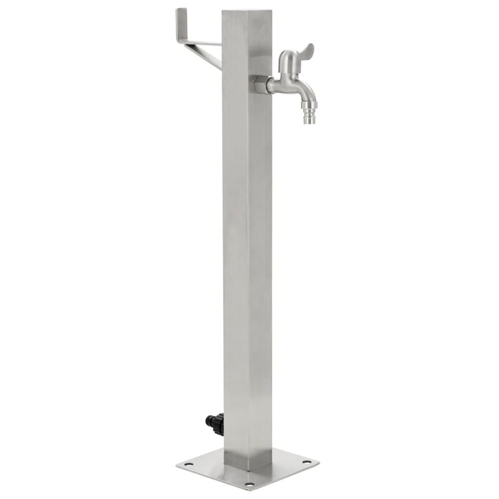Colonne à eau de jardin carrée acier inoxydable 65 cm