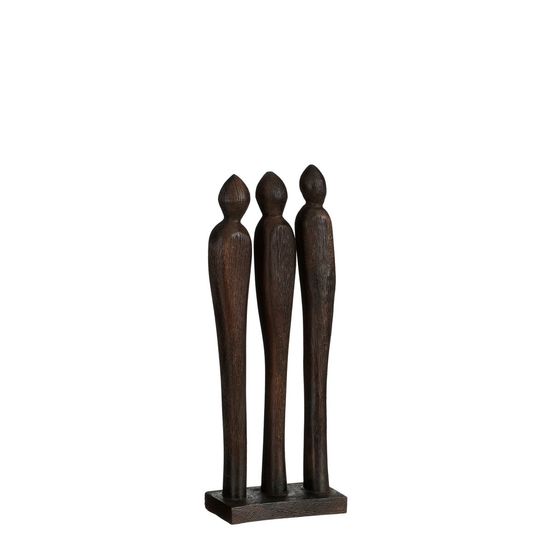 Mica decorations pegara décoration d'intérieur - l7 x l13 x h35 cm - bois de manguier - brun