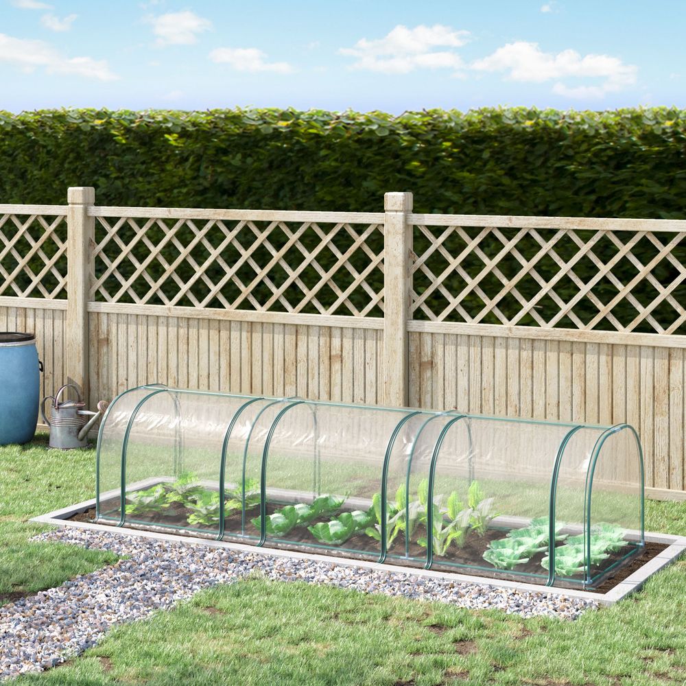 Serre tunnel de jardin acier plastique transparent 350 x 100 x 120 cm potager - comfortxl outdoor living