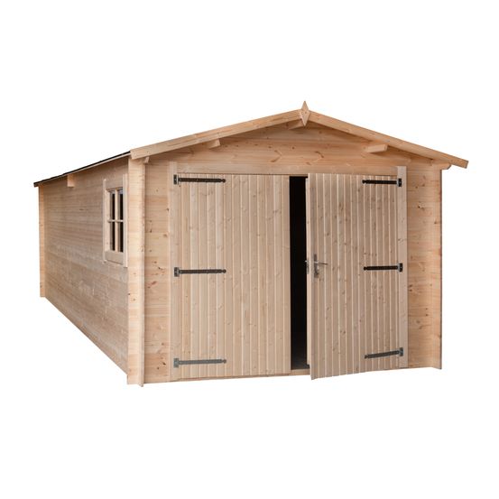 Garage en bois, 580x340cm, ep 28mm, surface utile 17.42m², int013