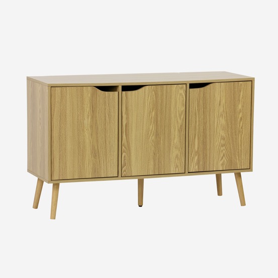 Buffet de rangement 3 portes et 3 étagères, buffet bas, 120cm