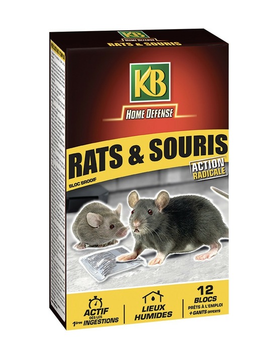 Raticide souricide blocs 240g (12x20g) action radicale - kb