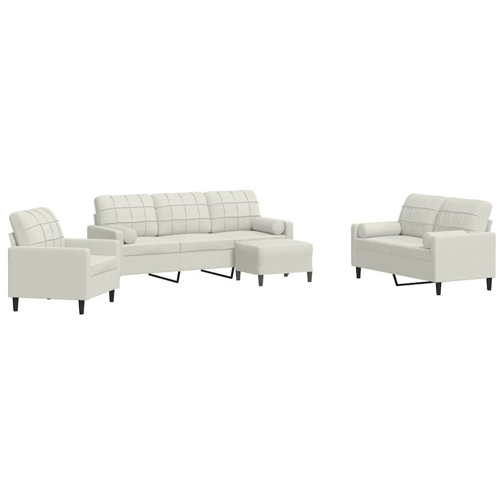Ensemble de canapés 4 pcs avec coussins et traversins velours