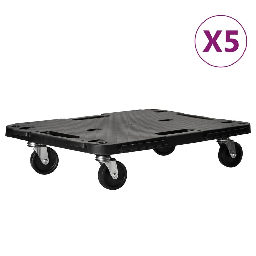 Chariots de transport 5 pcs noir 58x38x12 cm polypropylène