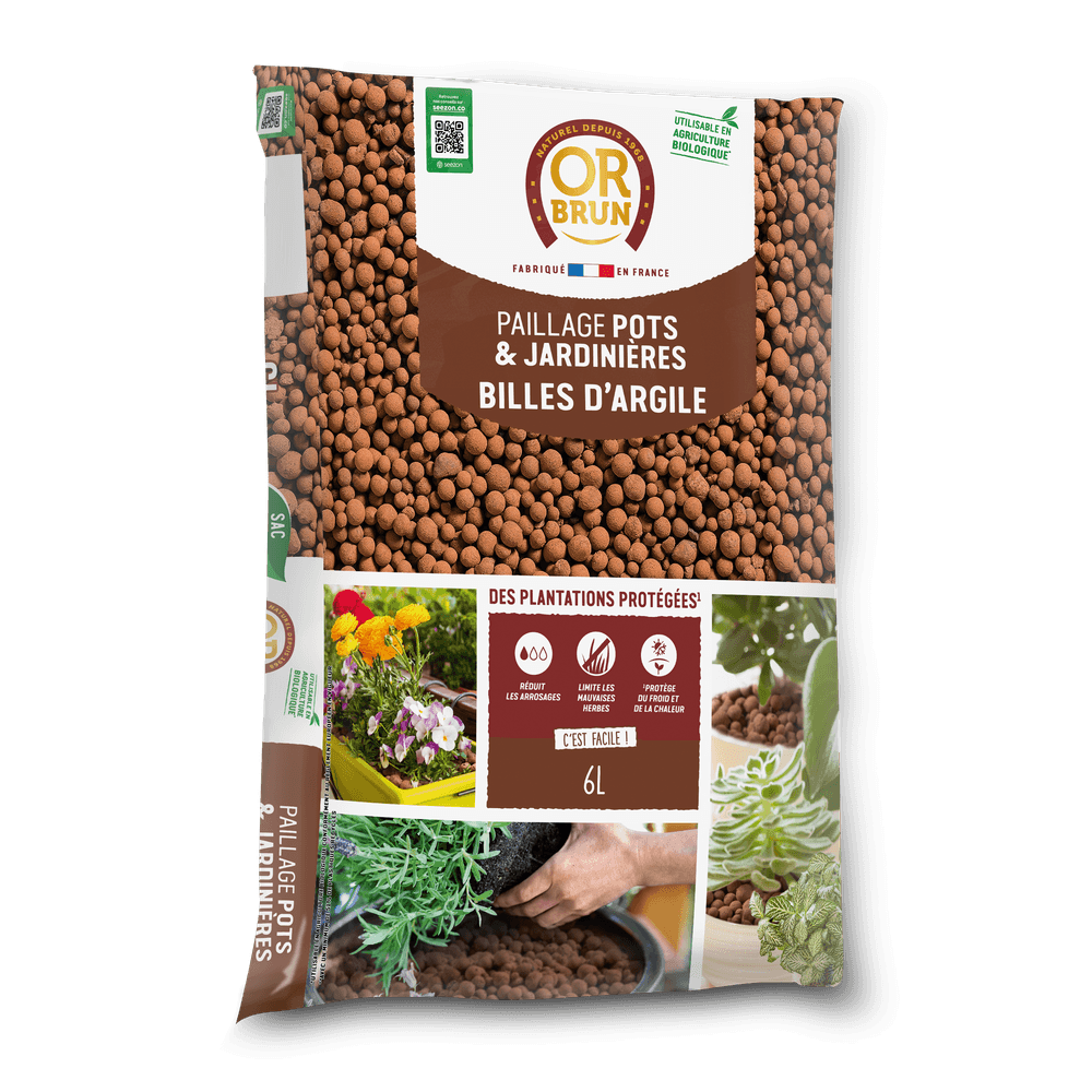 Obrparg6u - billes d'argile - favorise le drainage