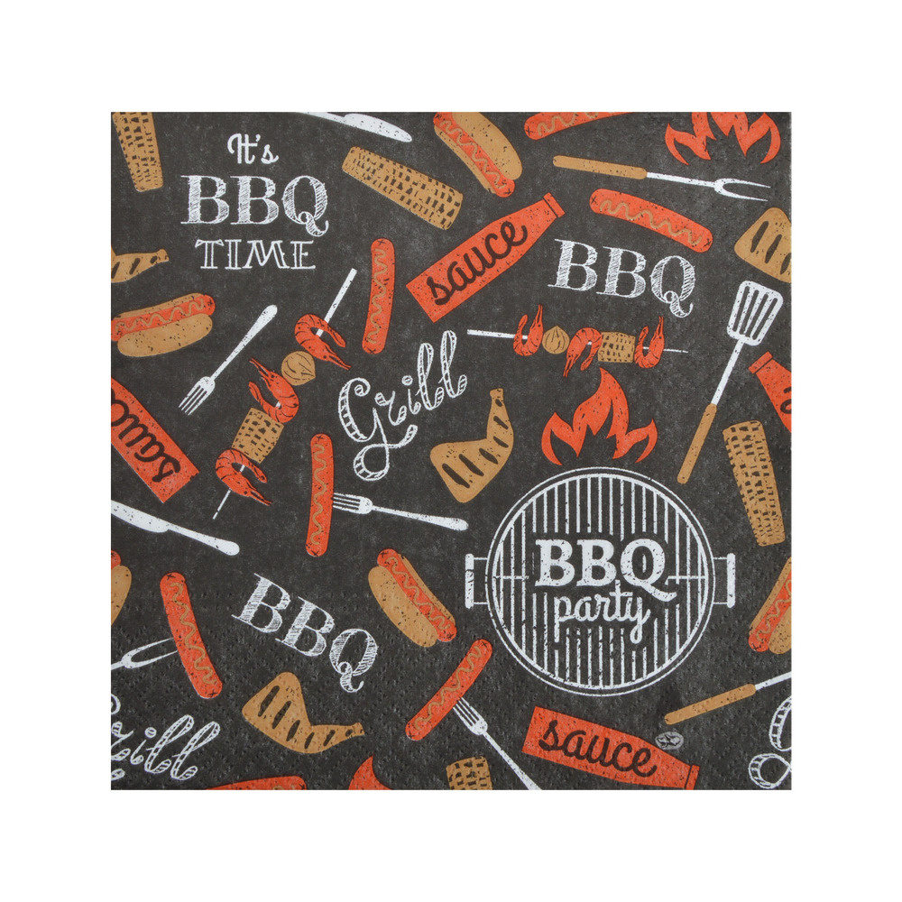 Lot de 20 serviettes en papier bbq party