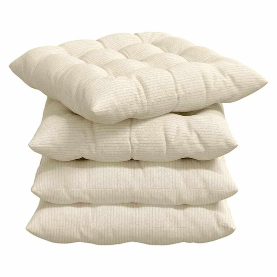 Coussins de siège 4 pcs crème 40 x 40 x 6 cm