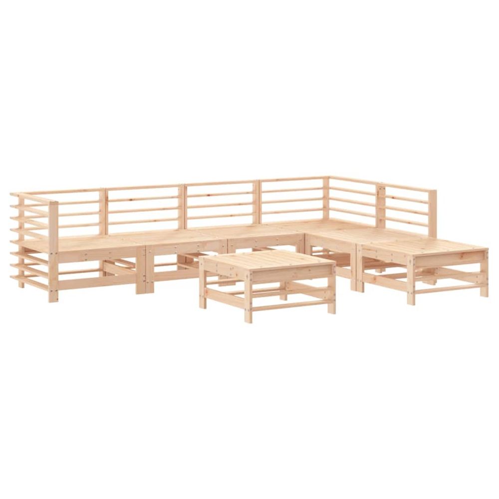 Salon de jardin 7 pcs bois de pin massif