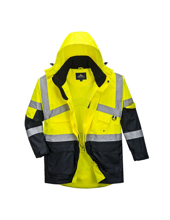 Parka bicolore respirant hi-vis couleur : jaune/marine taille xl - portwest