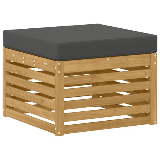 Pouf d'extérieur bois d'acacia massif blanc
